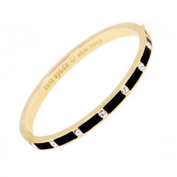 KATE SPADE • Black Set In Stone Bangle Bracelet - Picture 3 of 4